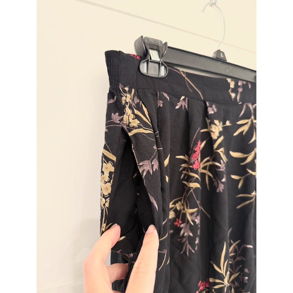 Vintage Sag Harbor Floral Midi Skirt Elastic Waist Pockets Botanical Print L - Picture 3 of 6